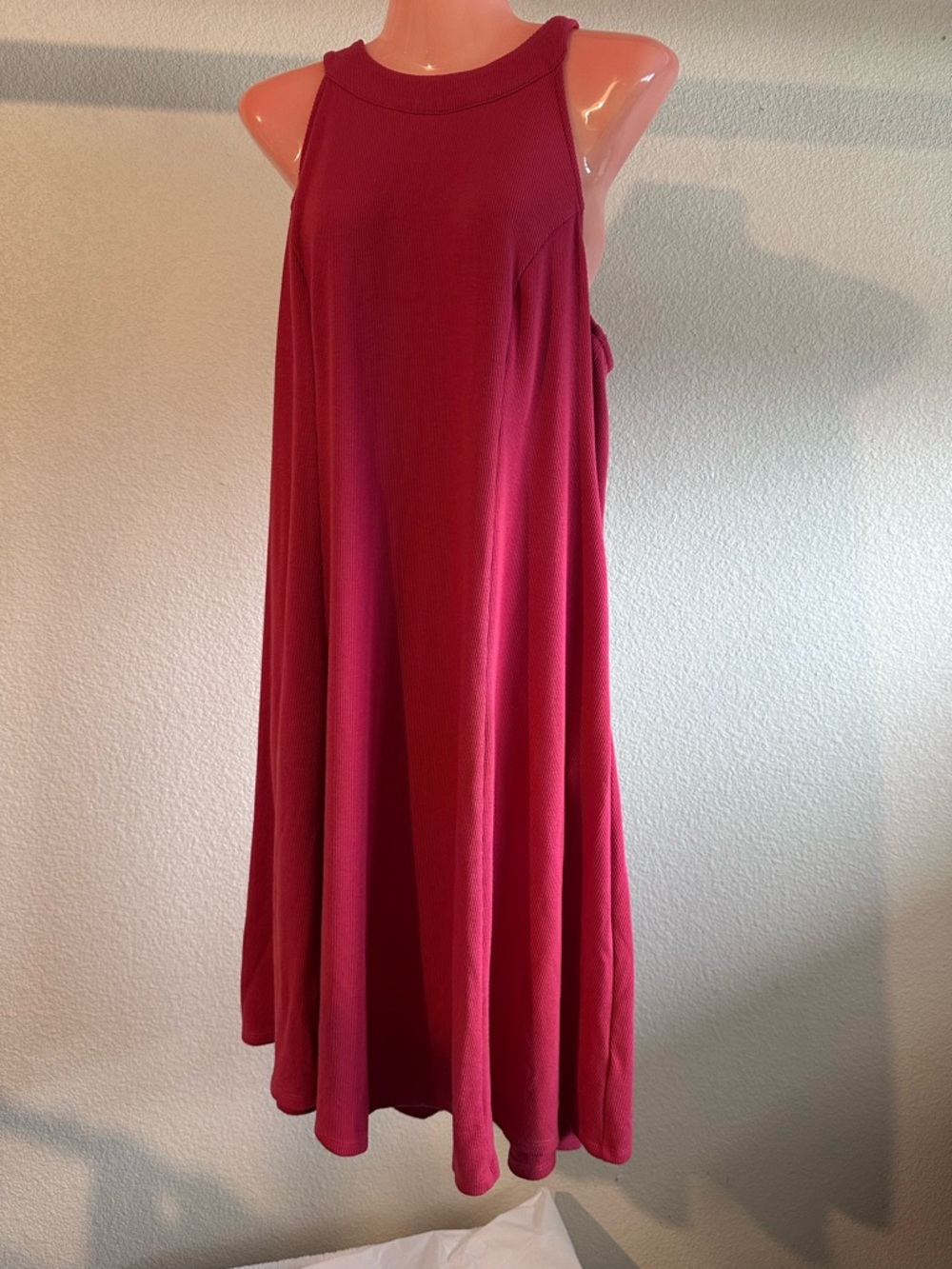 torrid Ribbed Crewneck Top in Coral Red